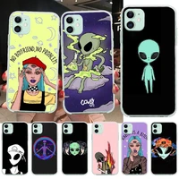 penghuwan cute alien ufo phone case for iphone 11 pro xs max 8 7 6 6s plus x 5s se xr cover