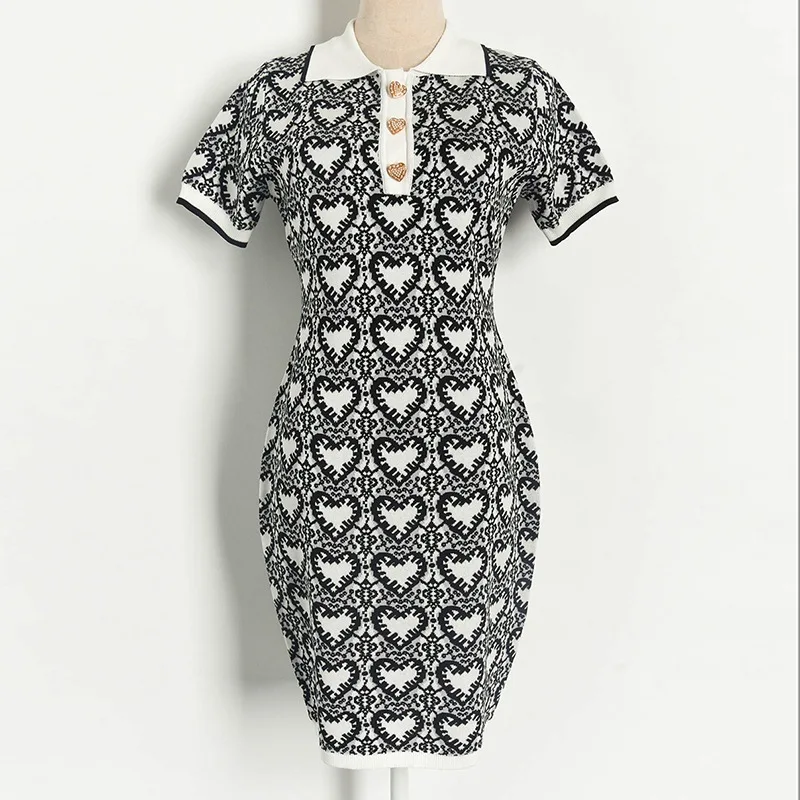 Весна-лето 2020 подиумное платье элегантное жаккардовое с лацканами и коротким