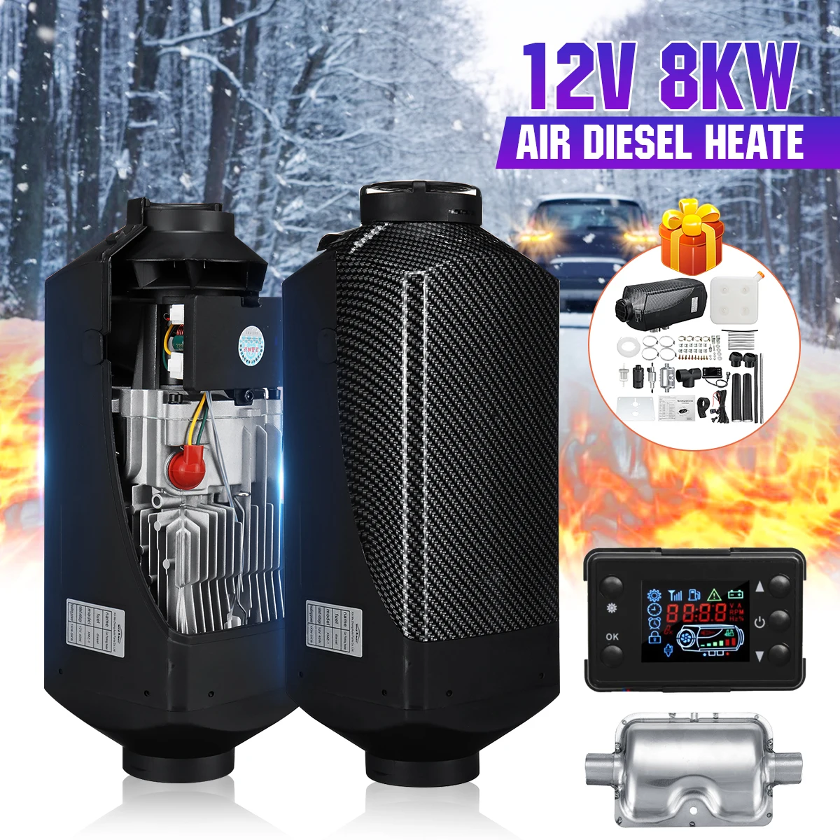 Дизельный Обогреватель воздуха 8000 Вт 8 кВт 12 В автомобильный обогреватель