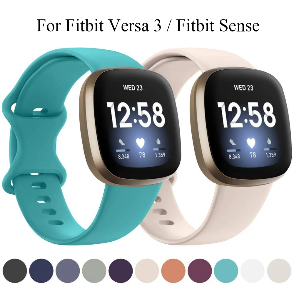Мягкий силиконовый ремешок для часов Fitbit Versa 3 спортивного браслета умных Sense