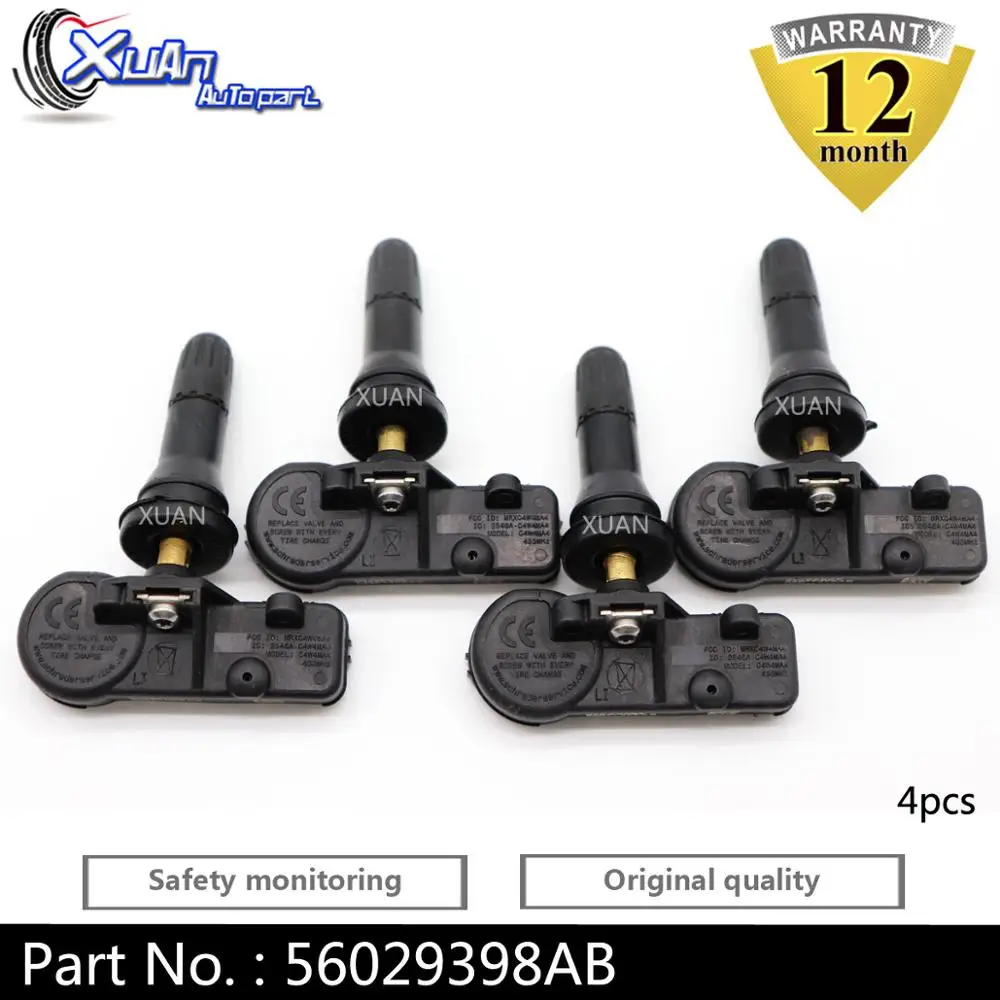 XUAN 4 шт. TPMS датчик давления в шинах 56029398AB для DODGE RAM 1500 2500 3500 пикап C/V PROMASTER 2010-2016 433