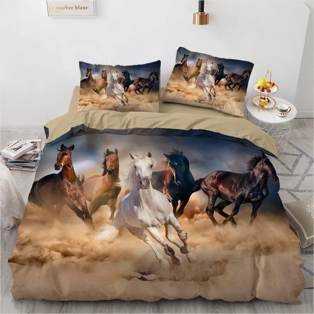 

Quilt Cover Sets Custom Design Comforther Covers Pillow Cases 203*230cm Full Queen Double Size White Animal Home Textile 3D