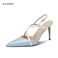2021 fashion pointed heels 8 5cm buckle sandal sexy heels womens shoes office shoes wedding shoes party shoes patent leather