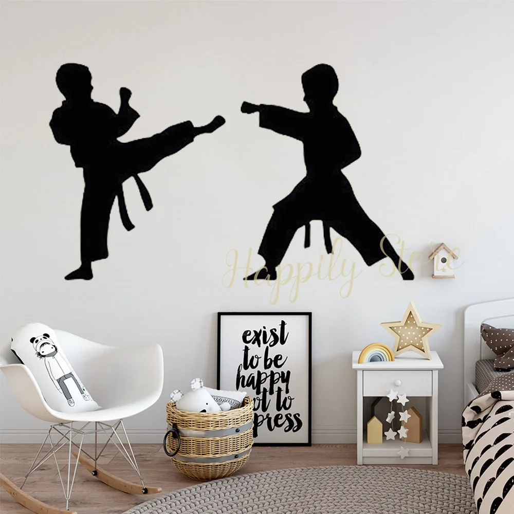 

Детская Настенная Наклейка Karate, детская комната, джудо, Виниловая наклейка, наклейки для тхэквондо, домашнее украшение, фрески P690