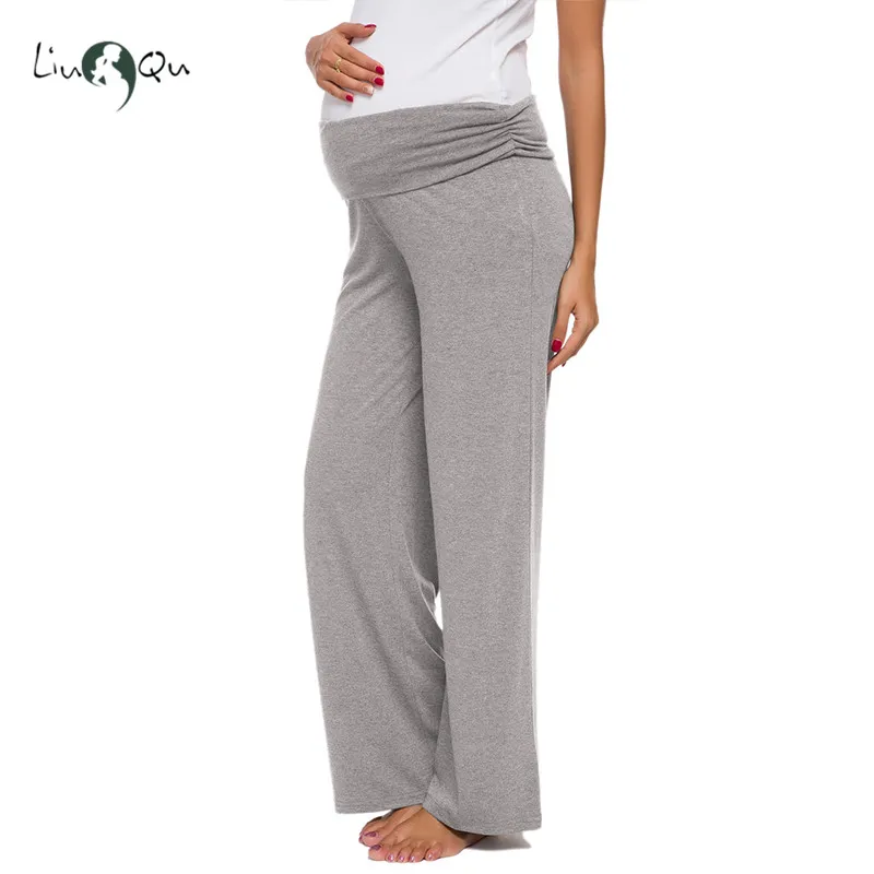Для женщин на завязках льняные брюки для беременных широкие/прямые