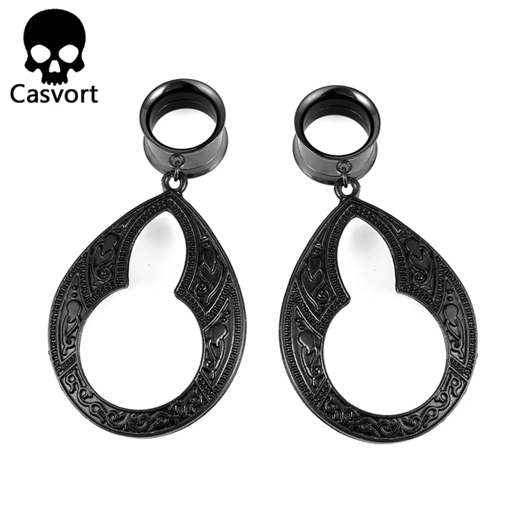 Casvort, новинка, спираль, болтаются, беруши, пирсинг, ювелирные изделия для тела, нержавеющая сталь, черный винт, туннели, серьги для лучшего подарка