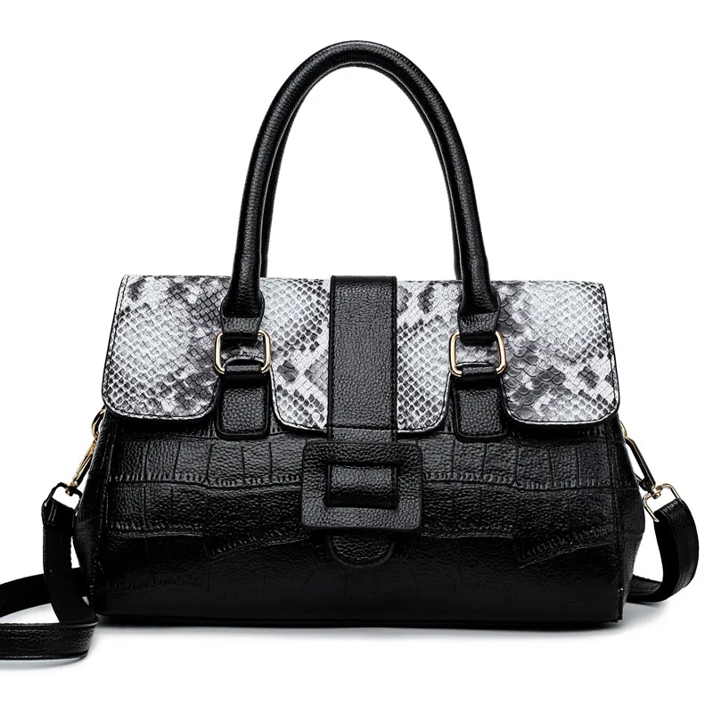 

100% Genuine Leather Handbags 2021 New One-shoulder Handbag Fashion Crocodile Pattern Crossbody All-match Large-capacity Bag Gg