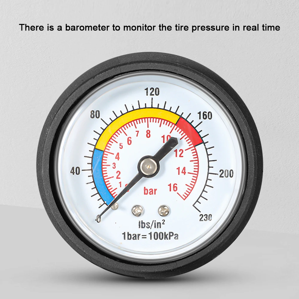 

WEST BIKING 180PSI Foot Pump For Bicycle Stainless Steel High Pressure Pump With Pressure Gauge Vertical Pump Inflator Road Bike