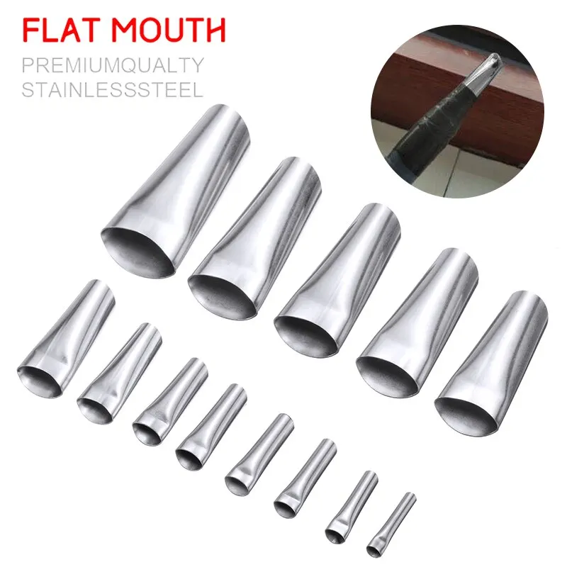 14pcs Stainless Caulking Finisher Nozzles Construction Finishing Applicator Sealant Nozzle Caulking Gun Tool Parts