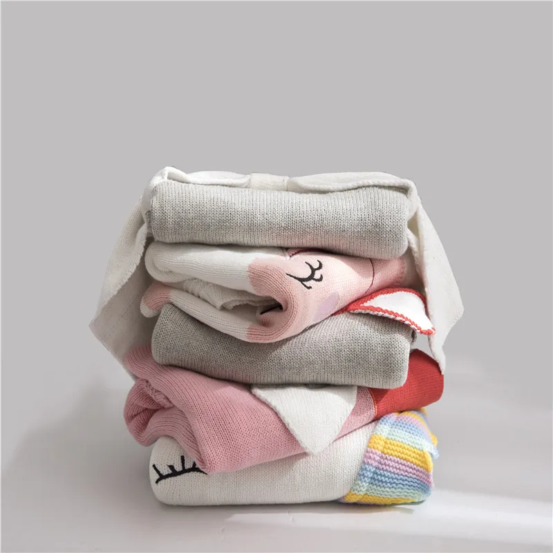 Плотное и теплое одеяло для новорожденных детское хлопковое зимнее с животным