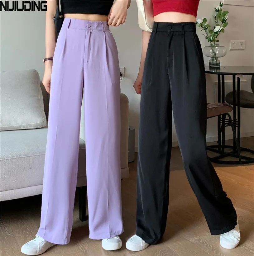 Летние женские Костюмные брюки NIJIUDING с высокой талией новинка 2020 уличная одежда
