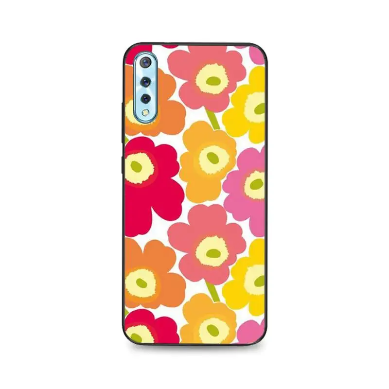 

YNDFCNB Marimekko Pink Flower Phone Case For Vivo V17 Neo Y91C Y11 Y19 Y17 Y15 U1 U3 V11i IQOO V11 V15 Pro V17