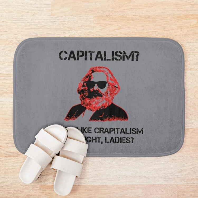 Забавный капитализм Коммунистическая футболка Карла Маркса матовый коврик для