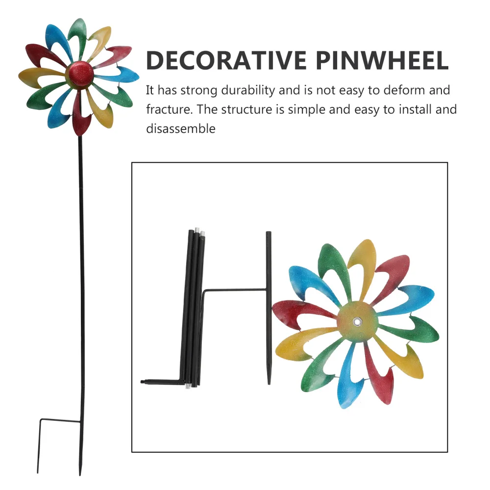 

1Pc Iron Windmill Adornment Scene Decor Inserting Decor Iron Windmill Decor
