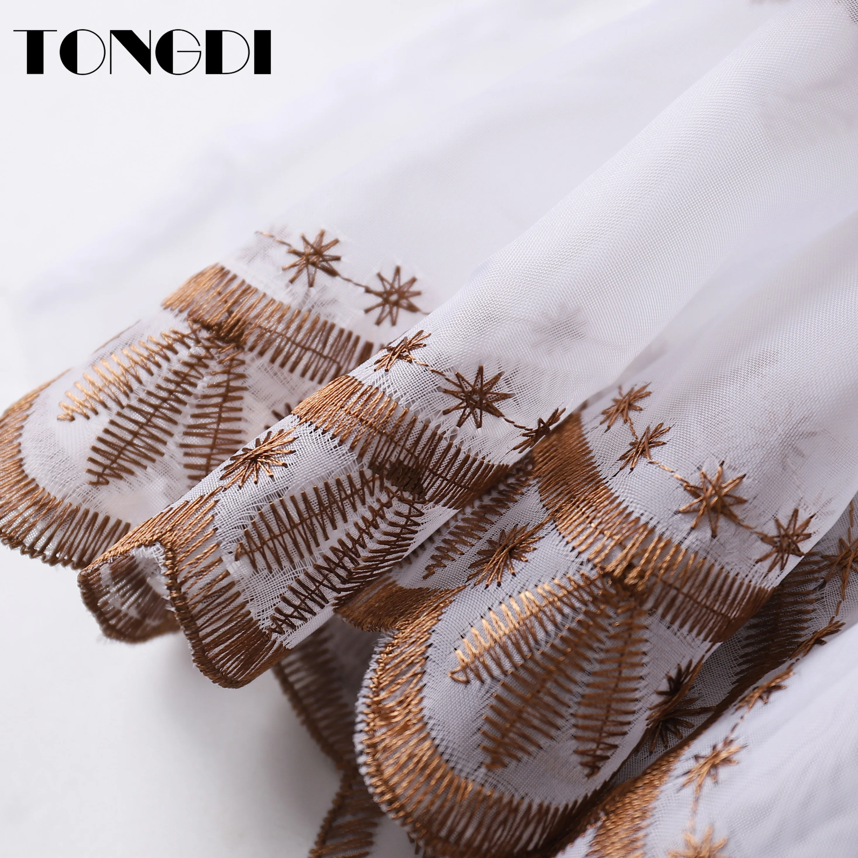 TONGDI Home Kitchen Children Curtains Cartoon Doggie Embroidery White Tulle Valance Decoration For Window Dining Room | Дом и сад