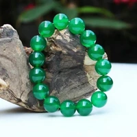 natural healing bracelet green agate jades stone beads bracelets for women and men strand meditation jewelry string accessories