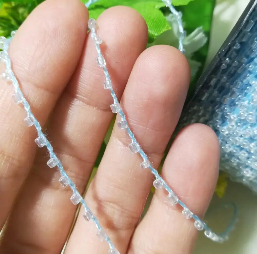 1 м новейшие кружева хрустальные бусины синие блестки ткань Сделай Сам шитье