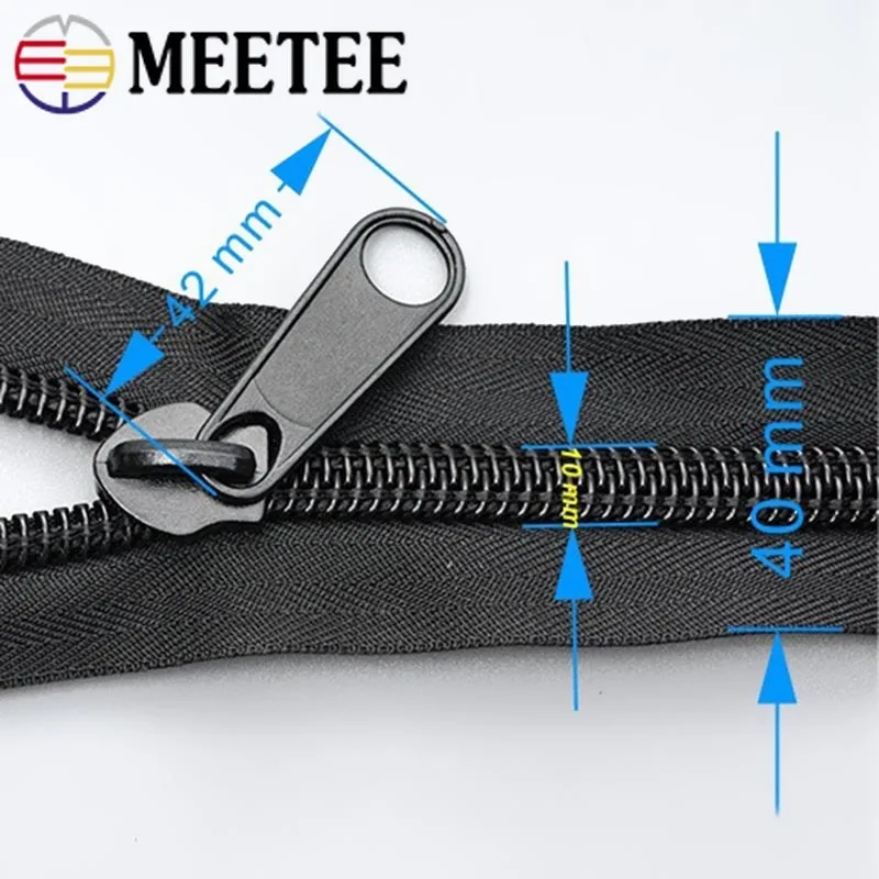 2 шт 10 # пластиковые нейлоновые молнии черный открытый конец длинный молния для