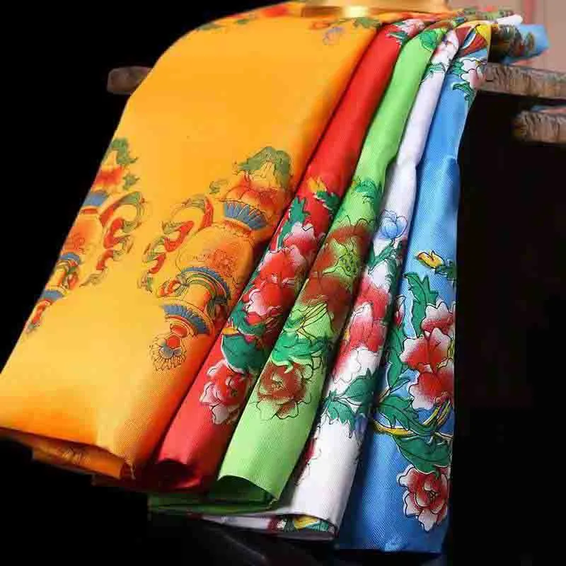 

5PCS 160CM/240CM Buddhist Prayer Flag Colorful Hada Tibetan Ornaments Auspicious Printed Pattern Ribbon Silk