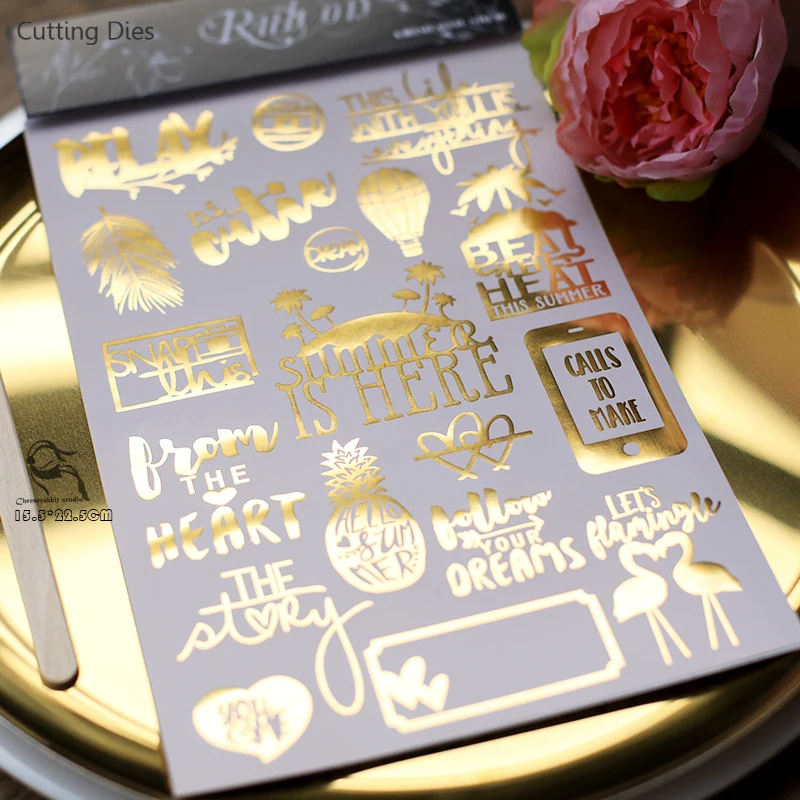 2019 золотой цвет горячего тиснения Фольга Снежинка буквы натирать для