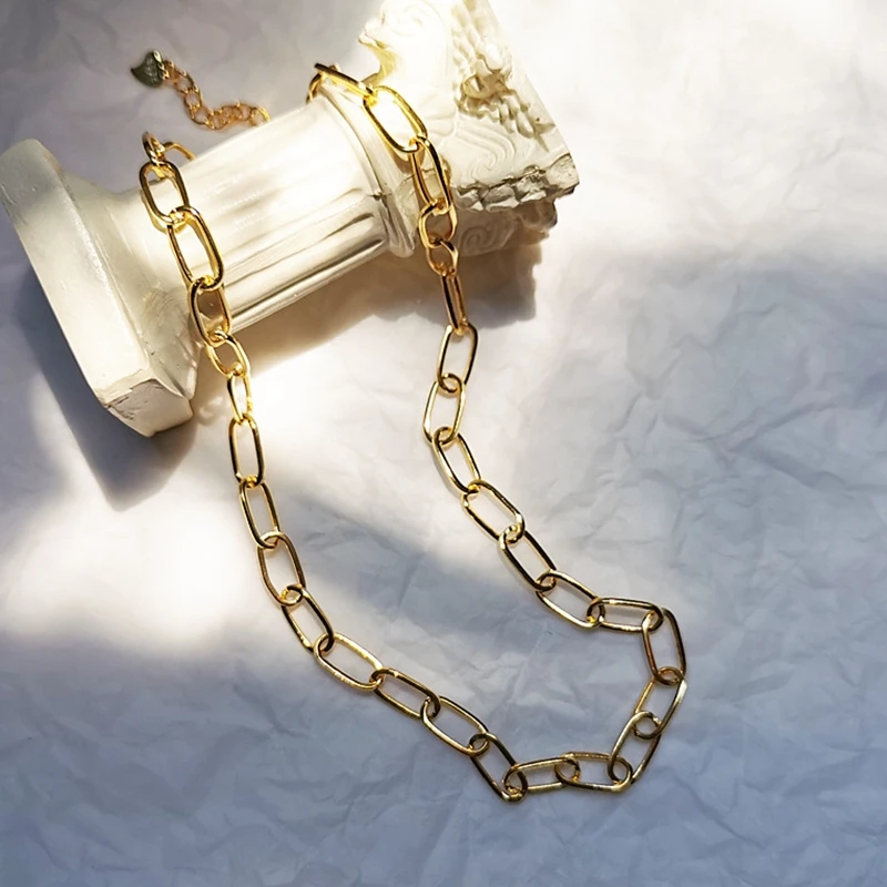 

Silvology 925 Sterling Silver Wide Chain Choker Necklace Elegant Minimalist Short Clavicle Necklace for Women Stylish Jewelry