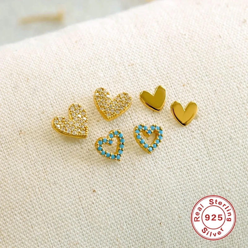 ROXI Bohemia Turquoise Stone Stud Earrings for Women Girls Flower Star Piercing 925 Sterling Silver Jewelry Pendientes | Украшения и