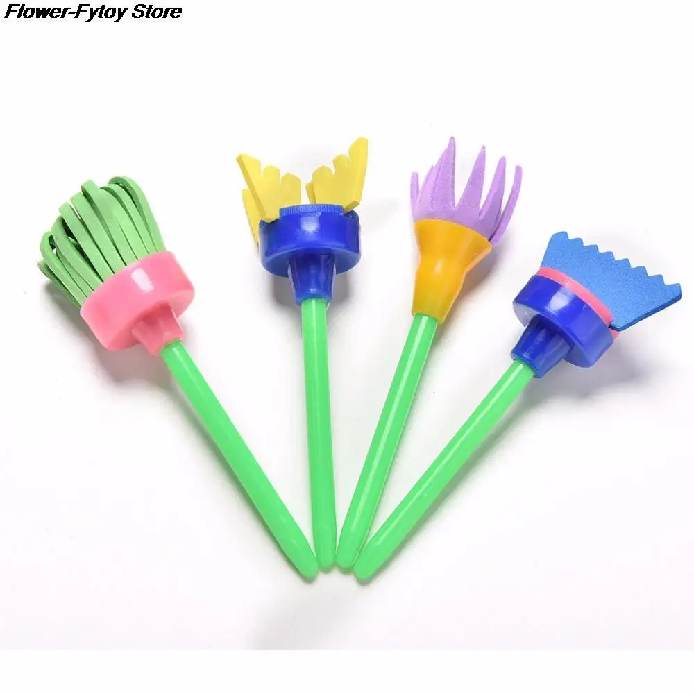 4 шт. вращающаяся губка для рисования Детская кисть детский цветок граффити