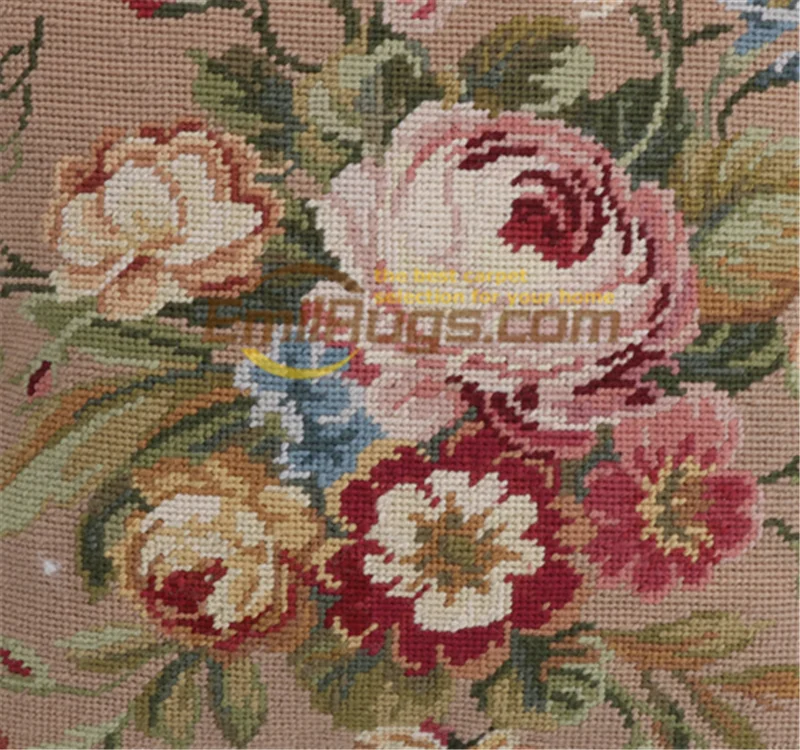 needlepoint pillows Made In China Square Roses Handmade woolen Needlepoint Chair Cushion Pad aubusson | Дом и сад