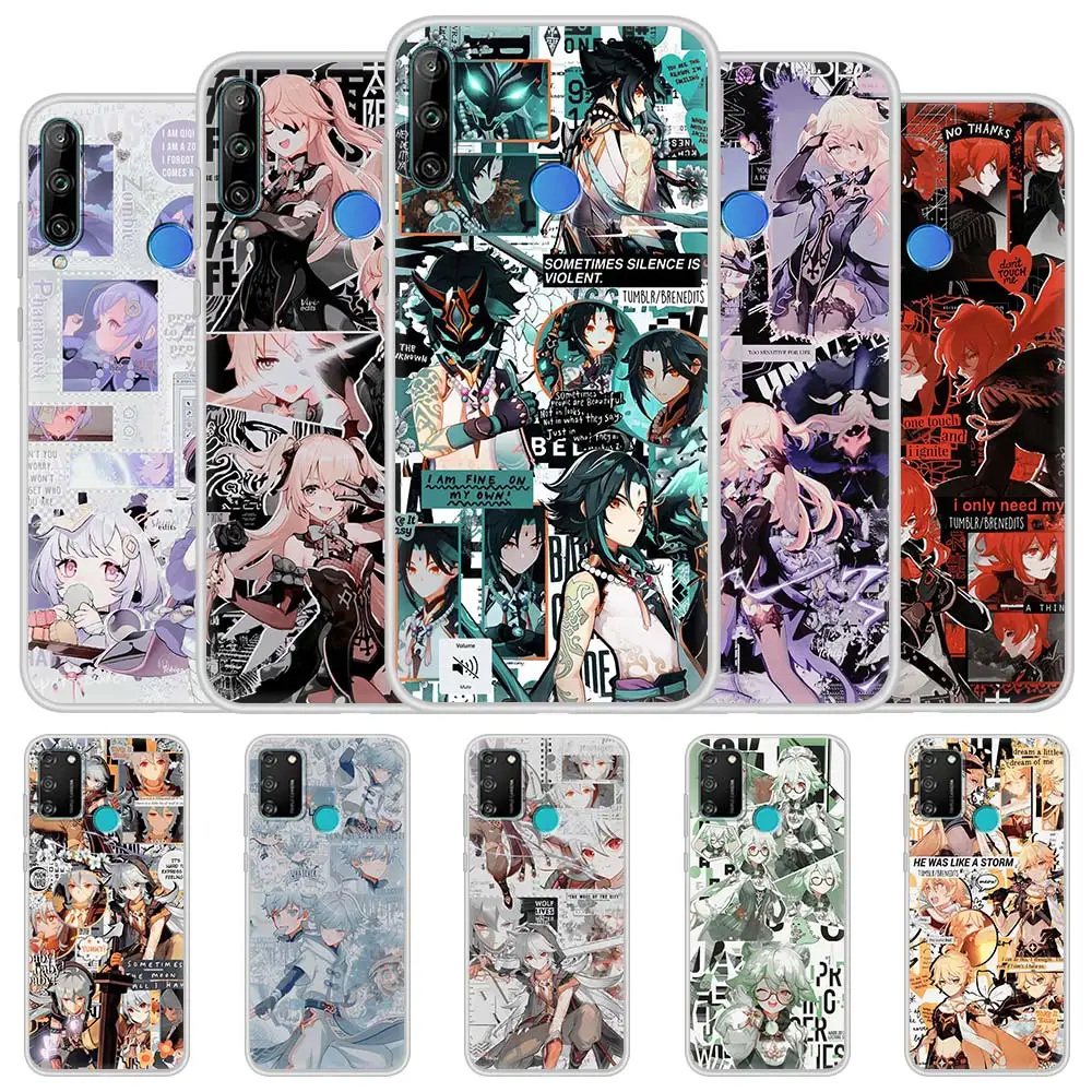 

Genshin Impact Silicone TPU Phone Case For Honor 8X 8S 9S 9C 20 10 Lite 9X Pro 30i 20e Play 9A Shell Cover Coque Capa