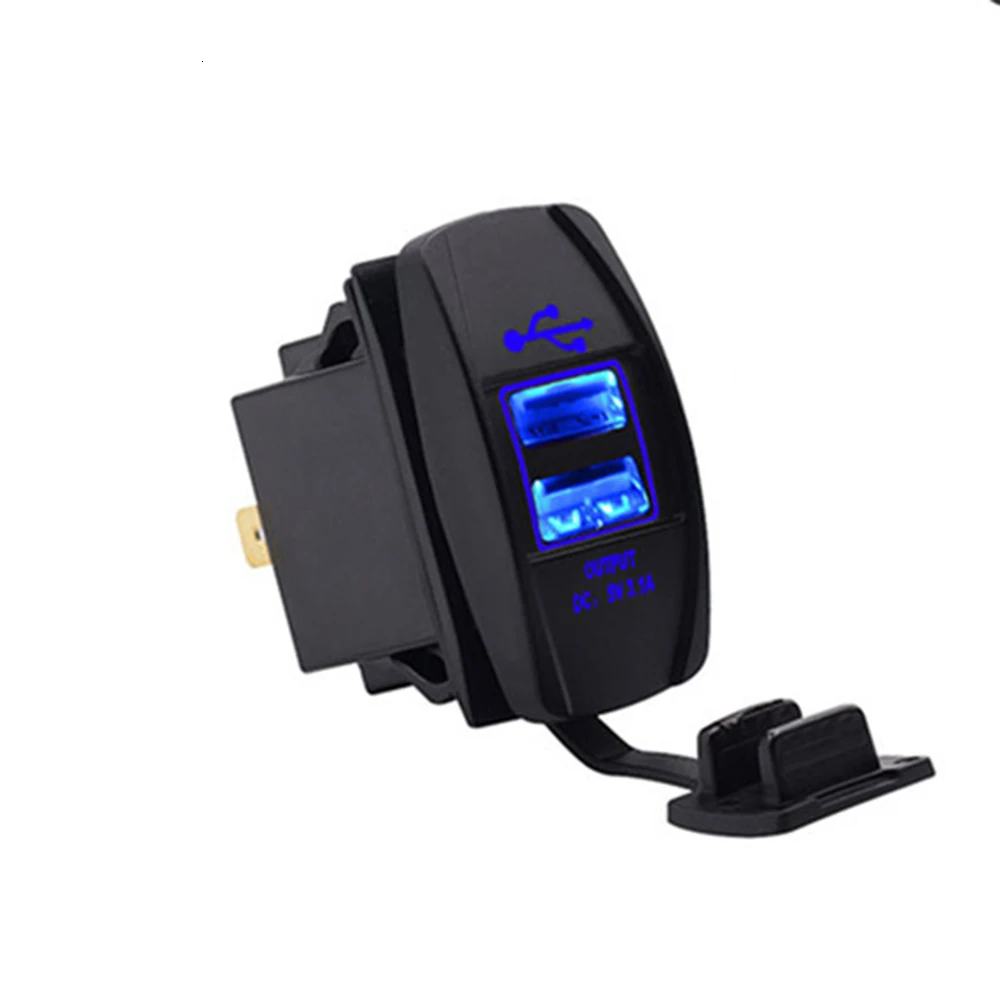 3.1A автомобильное зарядное устройство двойной usb зарядка ночник светодиодный дисплей Водонепроницаемый Автомобильный внутренний светодиодный светильник 12-24 В аксессуары 5 цветов