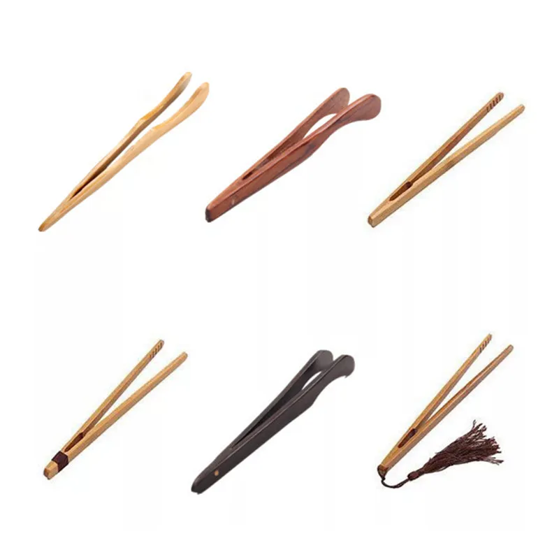 

1PC Bamboo Tea Clip Bamboo Kitchen Salad Food Toast Tong Tweezer Bacon Sugar Ice Tea Utensil Teaware Accessories