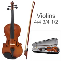 44 34 12 acoustic violin natural color fiddle for violin beginner performance with case bow rosin accessories