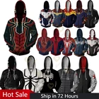 Толстовки с железным пауком, косплей, удивительный герой спайди Майлс, костюм на Хэллоуин, Питер Паркер, супергерой, боди для детей и взрослых