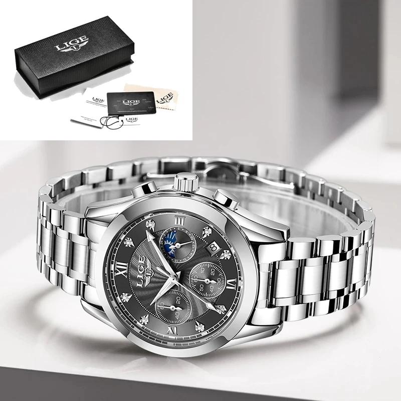 

2021 LIGE New Rose Gold Women Watch Business Quartz Watch Ladies Top Brand Luxury Female Wrist Watch Girl Clock Relogio Feminin