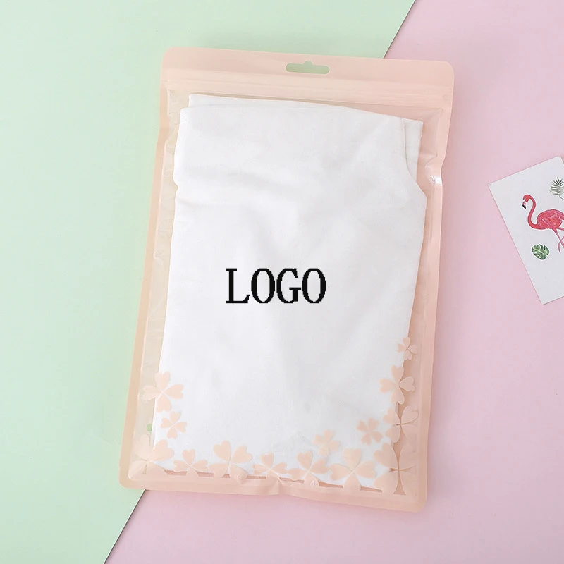 

20 Pcs Custom LOGO 14 wire Suspended Self Sealing Storage Bag Underpants Bag Cosmetic Make Up Tool Packaging Bag Socks Bags