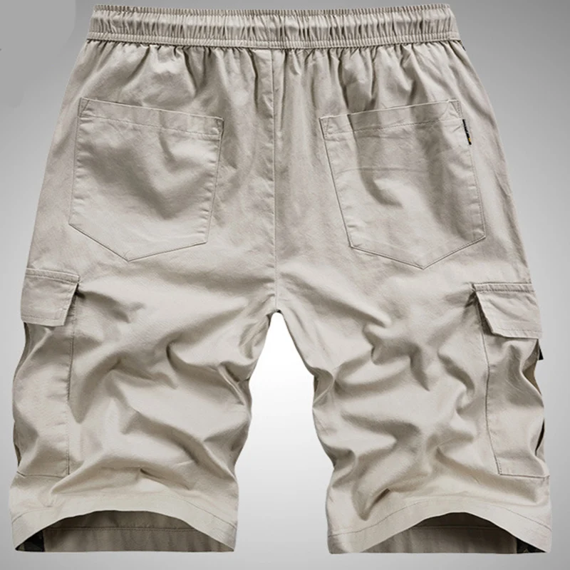

2021 New Summer Men's Sports And Leisure Beach Overalls Shorts Cotton Loose Plus Size Five-point Pants