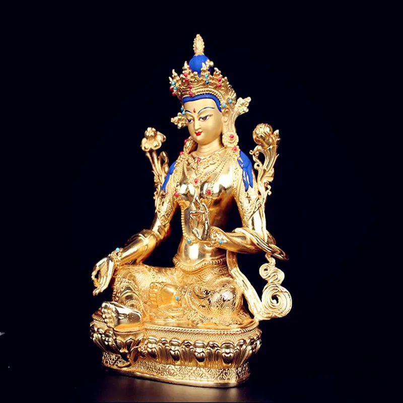 

Pure copper, Tibetan Buddhism, Green Tara statue, bronze sculpture of Buddha, buddhist figure, Bodhisattva Tara figurine