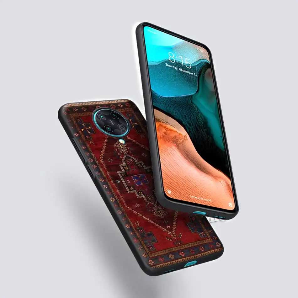

Soft Case For Xiaomi Redmi Note 9S 8T 9A 9C 8 7A 9 10X K30 Pro 5G 8A 7 6 Black Tpu Phone Bags Cover Persian Carpet Floral
