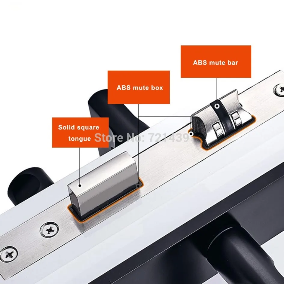 Черные однотонные алюминиевые дверные замки минималистичный замок для межкомнатной дверной ручки в