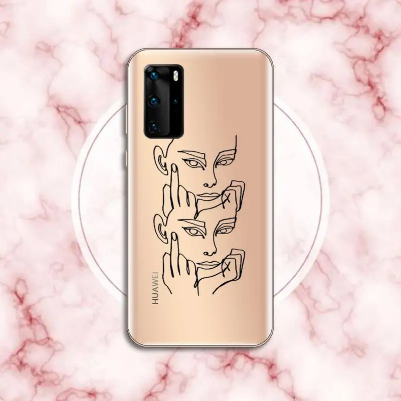 

Funny Face Abstract Cartoon Phone Case Transparent for Huawei P honor 8 10i 20 30 40 smart 2019