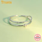 Женское открытое двухуровневое кольцо Trustdavis, из стерлингового серебра 925 пробы с кубическим цирконием, да568