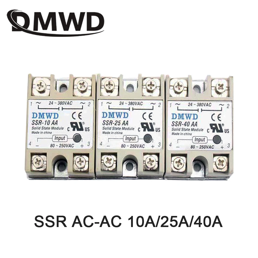 

Однофазное твердотельное реле AC SSR SSR-10AA 25AA 40AA, 1 шт.