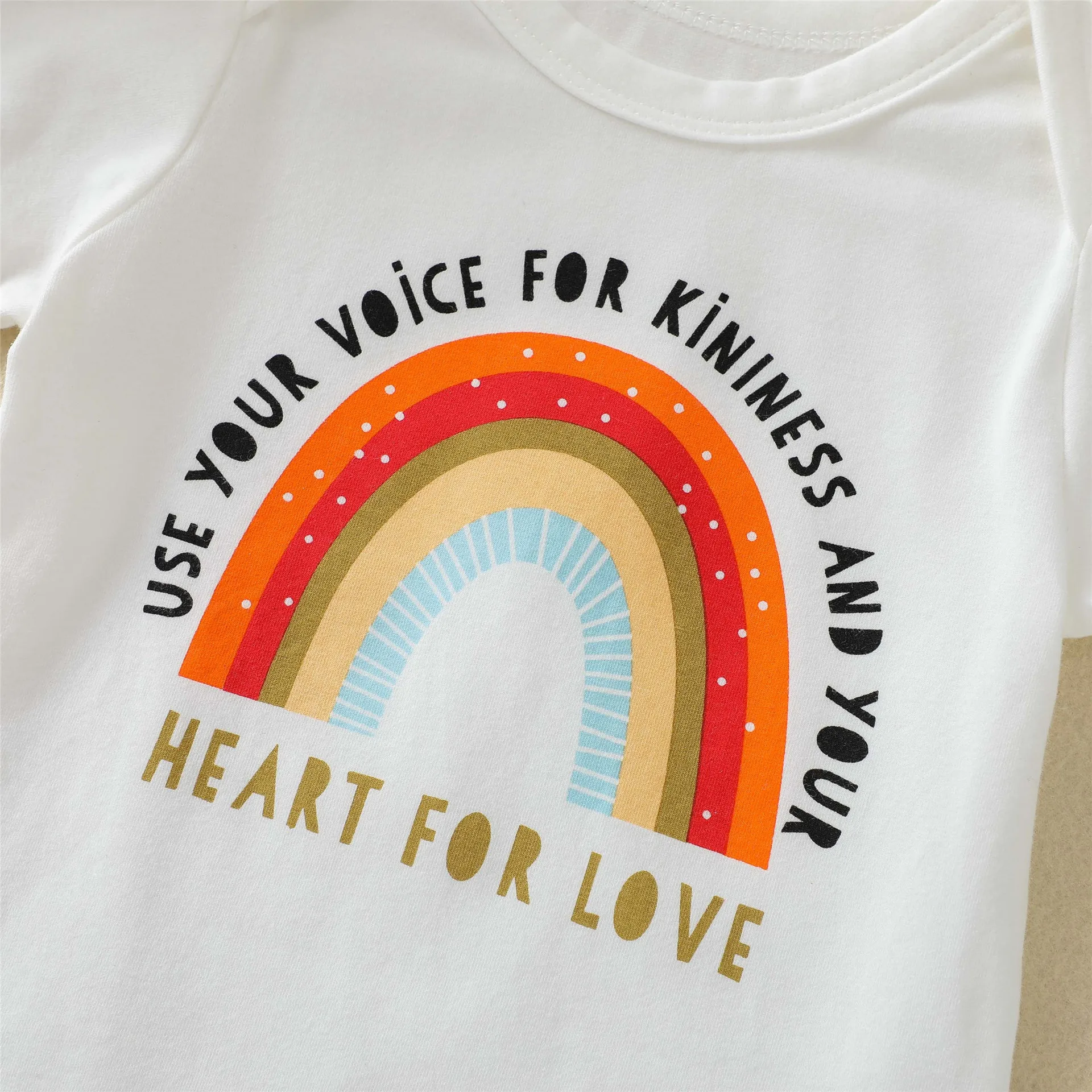 

Toddler Baby Boy Girl Summer New Clothes Kid Fashion Rainbow Cartoon Pattern Short Sleeve Bodysuits Chlid Cotton Thin Bodysuit