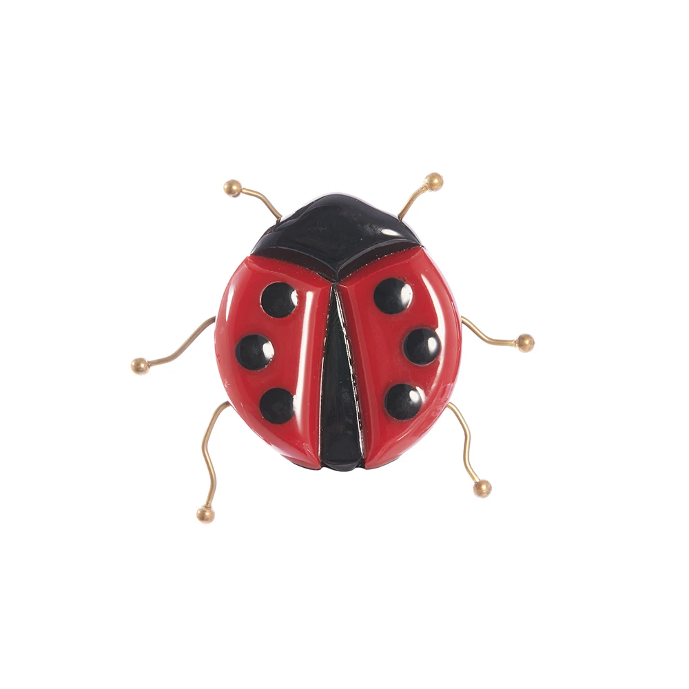 

APSVO Acrylic Ladybug Brooch Handmade Women Exquisite Insect Safety Resin Pins Custom Jewelry Christmas Kids Gift Wholesale