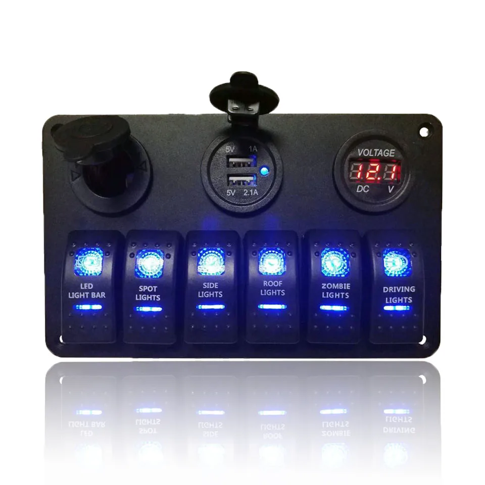 5/6 клавишный тумблер кулисный переключатель панель предохранитель А двойной USB