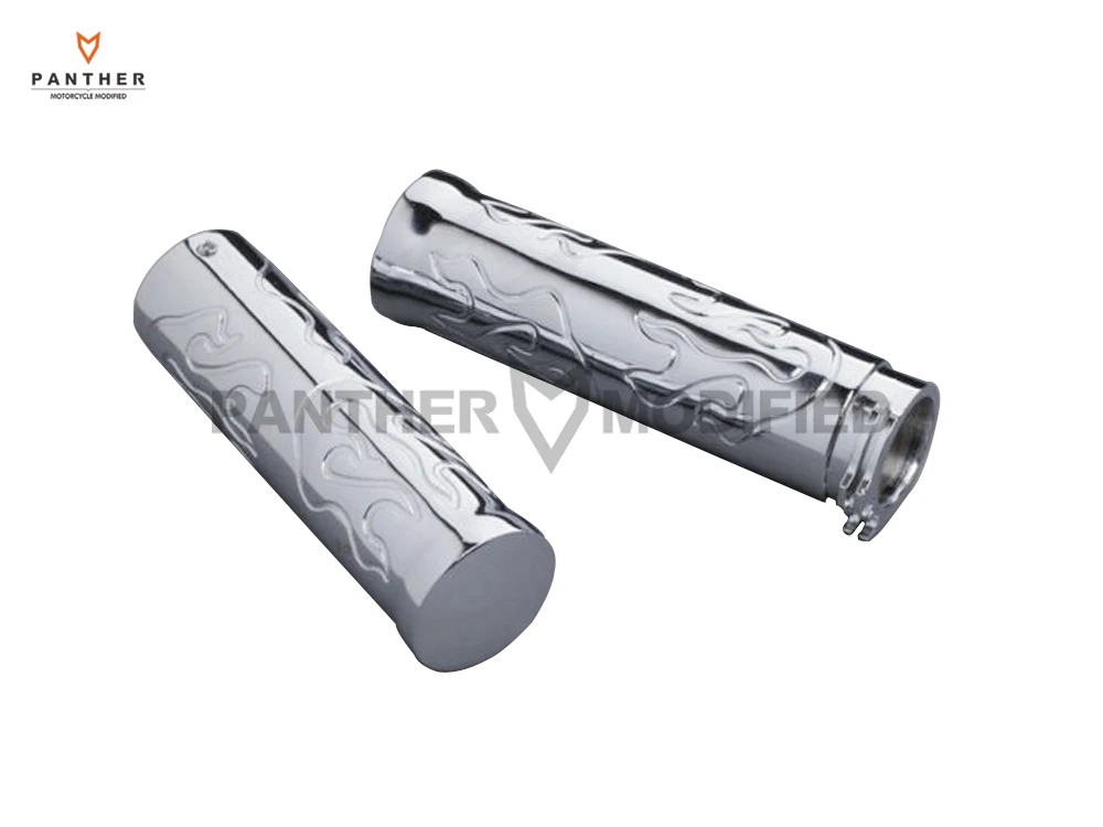 

1" 25mm Chrome Fire motorcycle Hand Grips Motor Handlebar case for Kawasaki 1500 Honda 750 GL1800 Suzuki Yamaha 1600 Harley Dyna