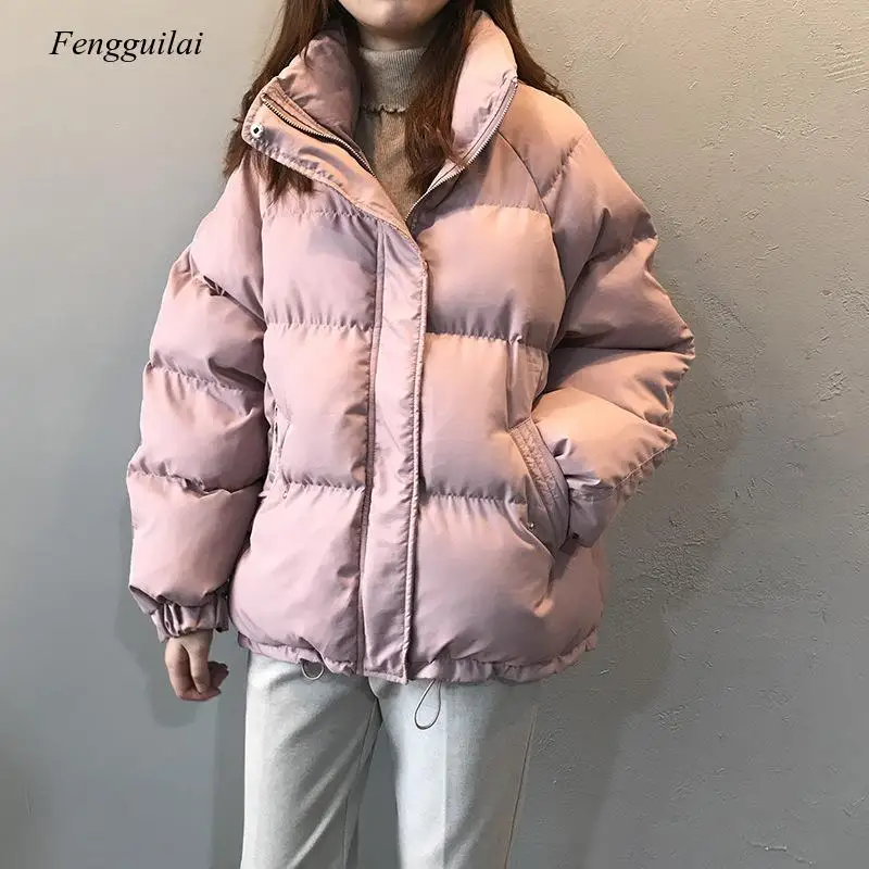 

Autumn Winter Jacket Women Parka Women's Jacket Stand Collar Thick Warm Coat Casual Oversized Outwear Female Parka Coat
