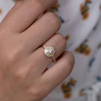 HOYON 14K Gold color Carats Diamond Style Ring for Women Fine Anillos De Bizuteria Gemstone Dainty Cirle Jewelry Ring free ship