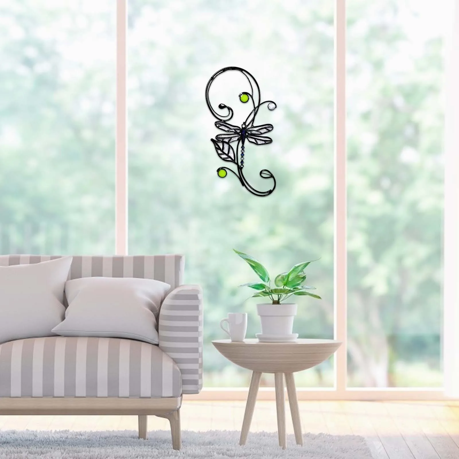 

Dragonfly Stained Glass Window Hanging Sunshade Window Decorative Glass Home Decoration A Gift for Friends Mom Glass Home Decor