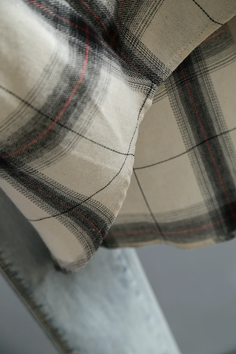 Блузка женская в клетку 2020 хлопок шифоновая с длинным рукавом | Женская одежда